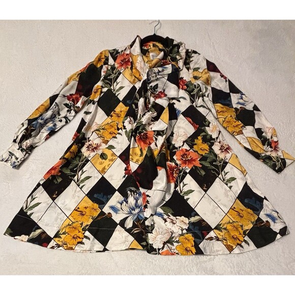 Anthropologie The Caroline Tie Neck Mini Dress By Maeve Sz XS Multi Color NWT - Picture 3 of 7